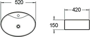 Раковина накладная SantiLine SL-1072 52см белый