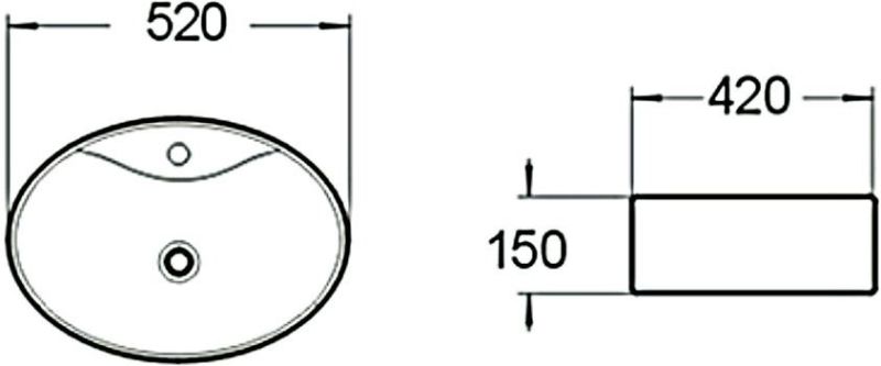 Раковина накладная SantiLine SL-1072 52см белый