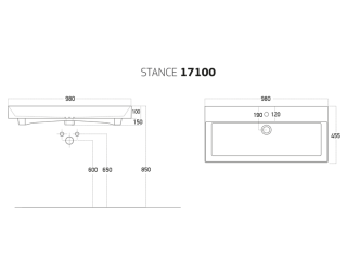 Раковина Dreja Stance 17100-KL 100 см