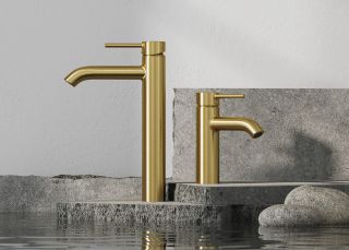 Смеситель для раковины Kludi Bozz 38266N076 брашированное золото