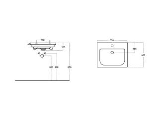 Раковина Dreja Soft 13055-KL 55 см