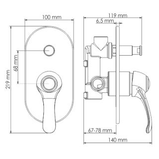 Wasserkraft Isar 1361 Смеситель для ванны и душа Wasserkraft Isar 1361 Смеситель для ванны и душа