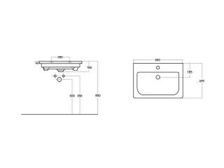 Раковина Dreja Soft 13065-KL 65 см