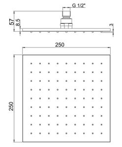 Верхний душ Paini 50PJ759QQ25 25см матовое золото