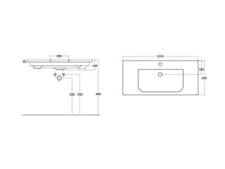 Раковина Dreja Soft 13100-KL 100 см белый