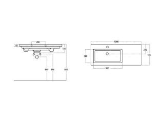 Раковина Dreja Isik 4100-KL 100 см