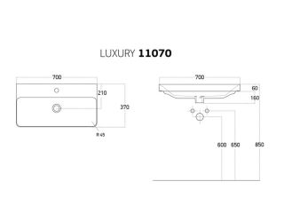 Раковина Dreja Luxury 11070-KL 70 см
