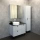 Comforty Тумба-умывальник "Сорренто-90Н" 00-00013520 светло-серый с черной столешницей c раковиной Comforty 9110