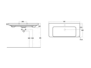 Раковина Dreja Luxury 11105-KL 105 см