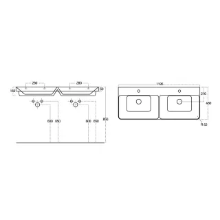 Раковина Dreja Luxury 11120-KL 120 см