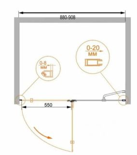 Душевая дверь BelBagno Romano ROMANO-B-12-90-C-Cr-R 90 см профиль хром стекло прозрачное