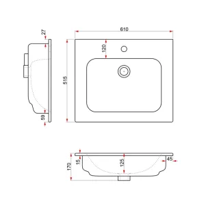 Раковина Dreja Just Flat 42061-KL 60 см