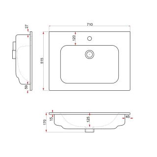 Раковина Dreja Just Flat 42071-KL 70 см