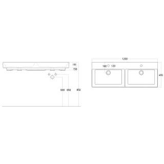 Раковина Dreja Stance 17120-KL 120 см