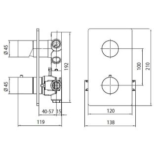 Встраиваемый смеситель для душа Bossini Oki Z00002.030 с термостатом хром
