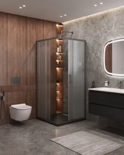 Душевой уголок Cezares Molveno MOLVENO-A-2-90-P-GM 90x90 см профиль оружейная сталь стекло рифлёное