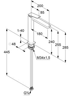Смеситель для раковины Kludi Decus 54298N275 сталь оружейная брашированная