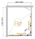 Душевой уголок Cezares Molveno MOLVENO-AH-21-100+20-C-BORO-IV 120x100 см профиль брашированное золото стекло прозрачное