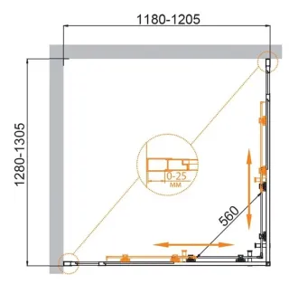 Душевой уголок Cezares Molveno MOLVENO-AH-22-130/120-C-BORO-IV 130x120 см профиль брашированное золото стекло прозрачное