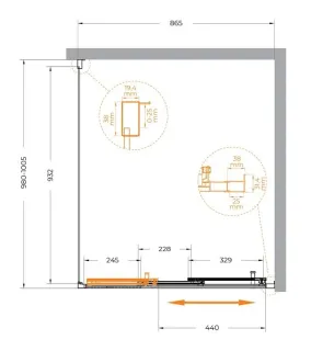 Душевой уголок Cezares Molveno MOLVENO-AHF-31-90/100-C-CR-IV 100x90 см профиль хром стекло прозрачное