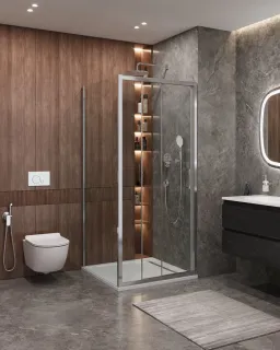 Душевой уголок Cezares Molveno MOLVENO-AHF-31-90/100-C-CR-IV 100x90 см профиль хром стекло прозрачное