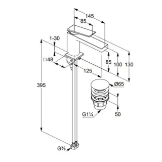 Смеситель для раковины Kludi Decus 54267N175 брашированная бронза