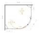 Душевой уголок Cezares Molveno MOLVENO-RH-11-120/110-C-BORO-IV 120x110 см профиль брашированное золото стекло прозрачное