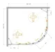 Душевой уголок Cezares Molveno MOLVENO-RH-22-120/110-C-BORO-IV 120x110 см профиль брашированное золото стекло прозрачное