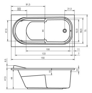 Акриловая ванна Riho Columbia B002001005 150x75см белый Акриловая ванна Riho Columbia B002001005 150x75см белый