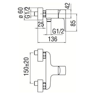Смеситель Nobili Acquaviva VV103130BM для душа черный Смеситель Nobili Acquaviva VV103130BM для душа черный