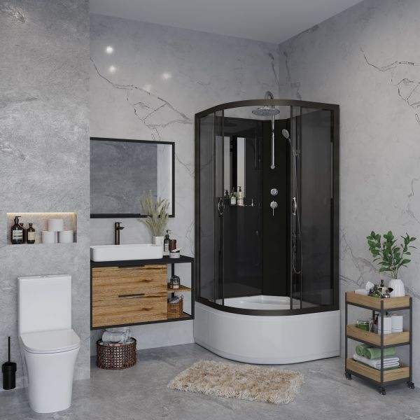 Душевая кабина Niagara NG-6508-14BKT 90x90см чёрный/тонированное