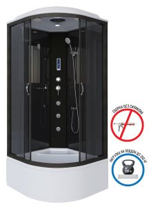 Душевая кабина Niagara NG-6508-14F с гидромассажем 90x90см чёрный/тонированное