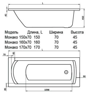 Santek Монако 150х70 прямоугольная белая 1WH111976 Santek Монако 150х70 прямоугольная белая 1WH111976