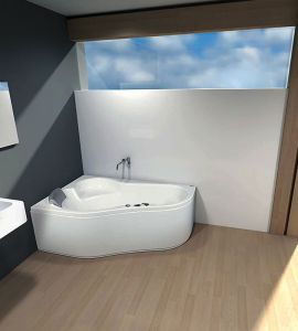 Santek Ибица XL 160х100 L асимметричная белая 1WH112036