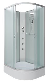 Душевая кабина Niagara NG-33984-14LBKG с гидромассажем 90x80см серебро/матовое