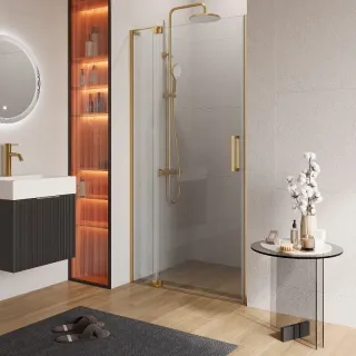 Душевая дверь Cezares Slider SLIDER-B-1-90/100-C-BORO 90/100 см профиль брашированное золото стекло прозрачное