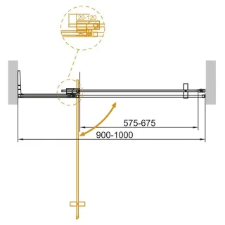 Душевая дверь Cezares Slider SLIDER-B-1-90/100-C-GM 90/100 см профиль оружейная сталь стекло прозрачное