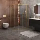 Душевой уголок Cezares Molveno MOLVENO-A-22-90+30-C-BORO-IV 120x120 см профиль брашированное золото стекло прозрачное