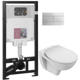 Унитаз с инсталляцией Jacob Delafon  Patio E21740RU-00 с сиденьем Микролифт и клавишей смыва