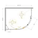 Душевой уголок Cezares Molveno MOLVENO-RH-1-110/90-C-BORO-IV 110x90 см профиль брашированное золото стекло прозрачное