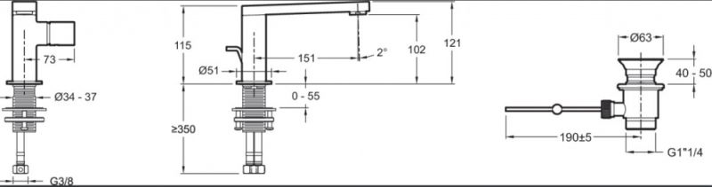 Смеситель для раковины Jacob Delafon Composed E73050-TT