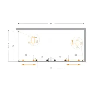 Душевой уголок Cezares Molveno MOLVENO-AH-2/1-170/80-C-Cr-IV 170x80 см профиль хром стекло прозрачное