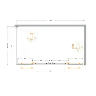 Душевой уголок Cezares Molveno MOLVENO-AH-2/1-180/100-C-Cr-IV 180x100 см профиль хром стекло прозрачное