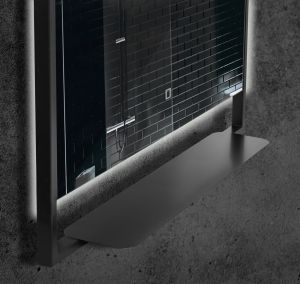 Зеркало Armadi Art Vallessi с подсветкой и полкой антрацит 80см 551/2