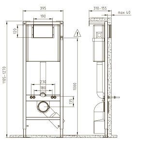 Инсталляция для подвесного унитаза Cersanit VECTOR
