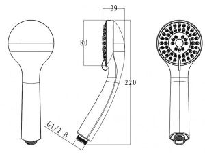 Душевая лейка Bravat Eco P70136CP-1-RUS