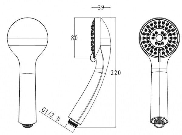 Душевая лейка Bravat Eco P70136CP-1-RUS