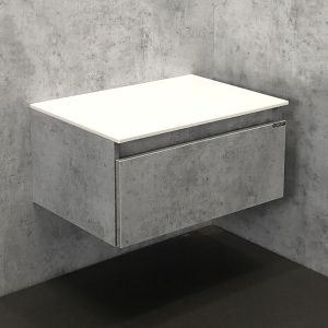 Тумба подвесная Comforty Осло-60 00-00000838 бетон светлый с белой столешницей