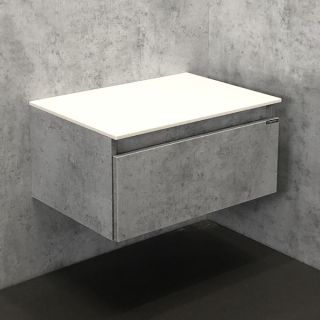 Тумба подвесная Comforty Осло-60 00-00000838 бетон светлый с белой столешницей