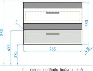Тумба под раковину Style Line Сакура ЛС-00000183